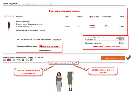 Magazin Online shopbop com (magazin bop), site-ul oficial, cum să faceți o comandă