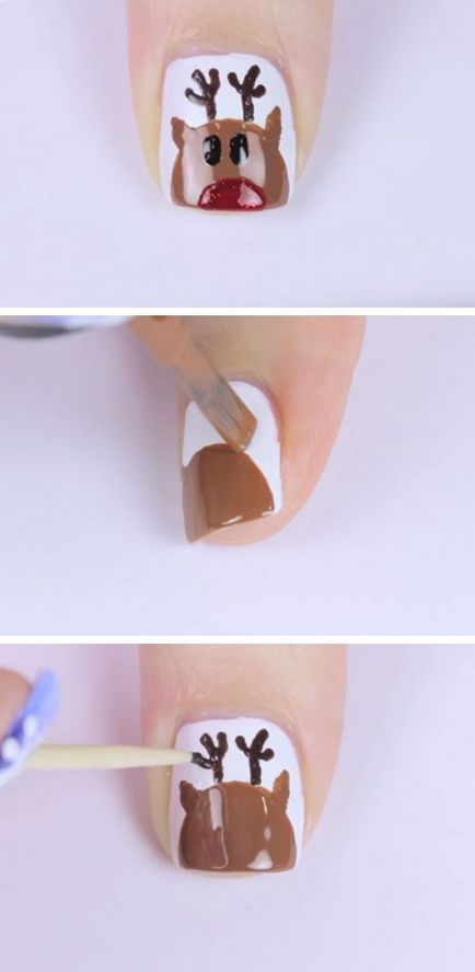 Як намалювати на нігтях оленя