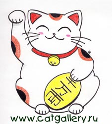Cum de a desena o maneki-neko pisică fericită