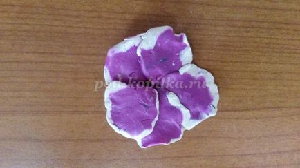 Cum sa faci flori violete din plastilina cu mainile in etape cu fotografii
