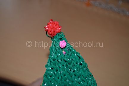 Cum să țeseți un pom de Crăciun cu benzi de cauciuc, decorațiuni de Crăciun de pomul de Crăciun cu benzi de cauciuc, o școală de sex feminin