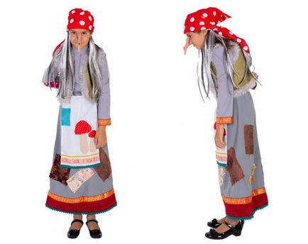 Costumul unei femei-yaga pentru noul an pentru fetiță și pentru adulți cu mâinile ei (foto)