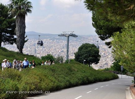 Montjuic munte și cetatea ca o apărare de încredere în vestul de Barcelona