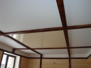 Натяжні стелі в дерев'яному будинку - особливості та фото інтер'єрів