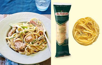 Pasta fettuccine cu somon în sos de smântână pas cu pas