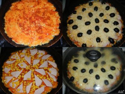 Pizza alapján burgonya - lépésről lépésre recept fotók