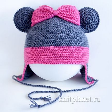 Planet kötés, Minnie Mouse sapka horgolt lányok (Minnie) Planet kötés, Minnie Mouse sapka horgolt lányoknak