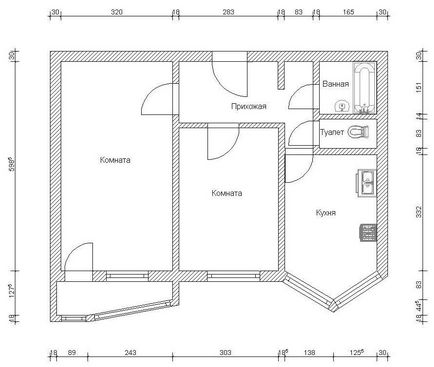 Suprafața holului din apartament este lățimea coridorului conform normelor, dimensiunile din casă, desenele sunt minime