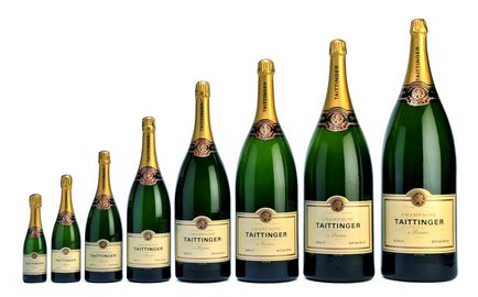 Dimensiunile sticlelor de șampanie - numele sticlelor de șampanie în dimensiune