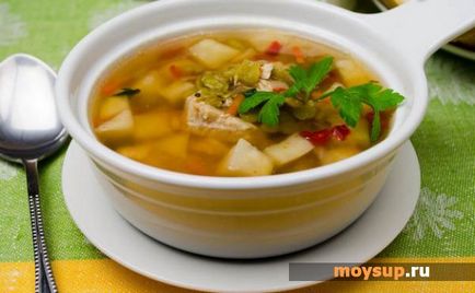 Рецепт горохового супу з консервованого зеленого горошку