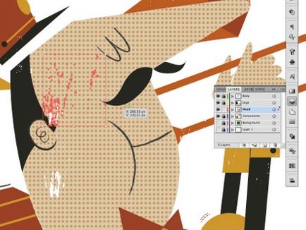 Döntetlen szüreti vektor rajz Adobe Illustrator, gyűjtemény microstock tippek