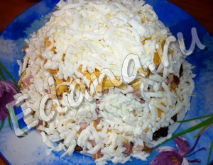 Salata - poiana zână - cu pui afumat și prune
