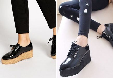Abból, amit viselni női lakkbőr cipő - bézs, fekete, piros, kék, és anélkül, sarkú, platform,