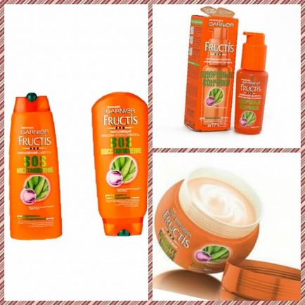 O serie de produse de îngrijire a părului garnier fructis - recuperare sos - recenzii