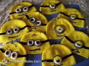 Шапка міньйон гачком - knits for kids