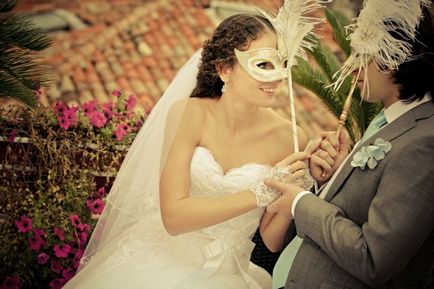 Nunta în stilul venețian, muzică, haine, fotografie