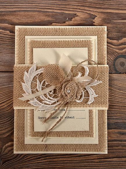 Invitatii de nunta in stil rustic