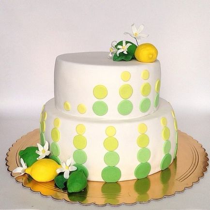 Весільний торт жовто-зелений