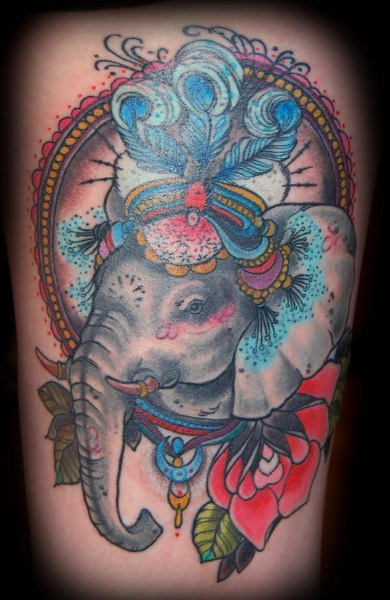 Tattoo elefant indian - adică, schițe de tatuaje și fotografii