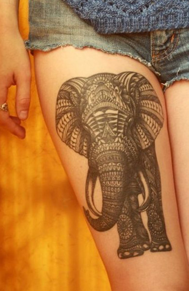 Tattoo elefant indian - adică, schițe de tatuaje și fotografii