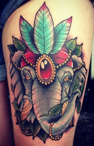 Tattoo elefant indian - adică, schițe de tatuaje și fotografii