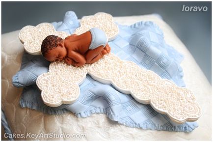 Тортик на хрестини - хрестик з немовлям на подушках, blog loravo кулінарні записки дизайнера