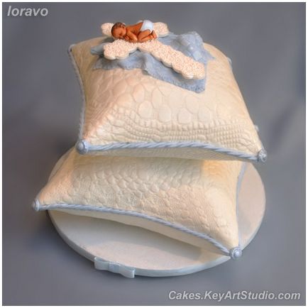 Тортик на хрестини - хрестик з немовлям на подушках, blog loravo кулінарні записки дизайнера