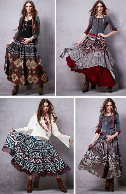 Fusta in stil Boho (57 poze) lenjerie, lung, culottes, gradate, arta, blugi