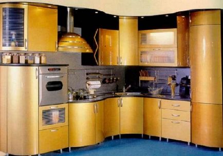 Arany konyha (44 fotó), hogyan lehet rendezni a konyha szoba fehér arany kezével,