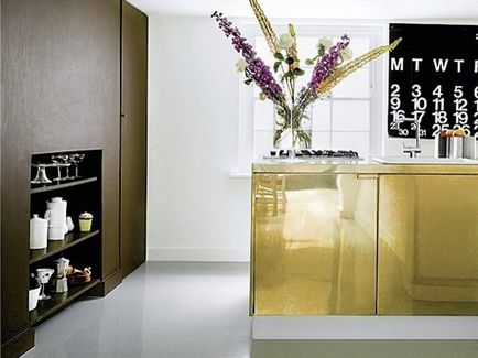 Золотий колір в інтер'єрі кухні - 40 фото і 6 рад