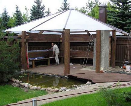 Pavilion din policarbonat - casă confortabilă, durabilă cu mâinile proprii