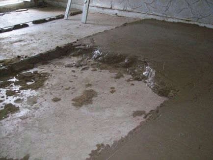 Podea de beton pe pământ
