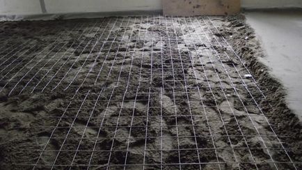 Podea de beton pe pământ