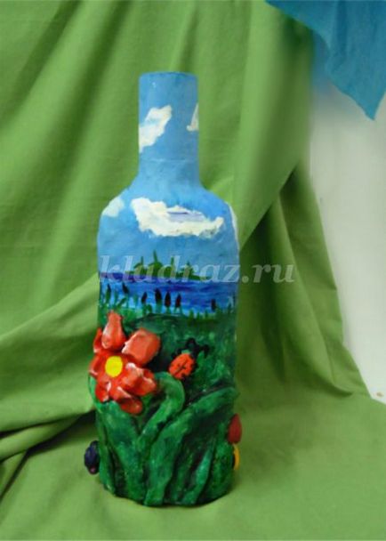 Decorarea sticlei cu plastilină și vopsirea ulterioară a produsului