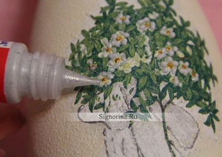 Decoupage pezsgősüveg esküvő készült saját kezével