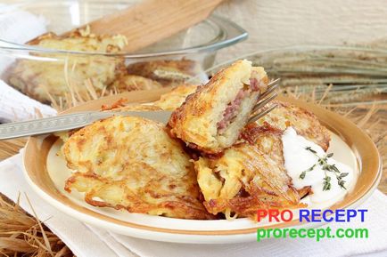 Burgonya palacsinta hússal - egy lépésről lépésre recept fotó, pro recept