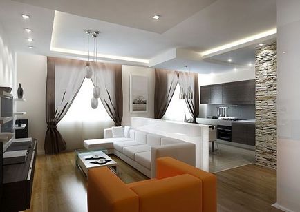 Interior Design konyha nappali, egy modern és klasszikus stílusú étkező stúdió reggelivel