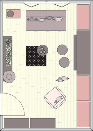 Design interior al livingului cu pian - femeie