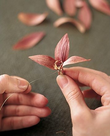 Hosszantartó virágkompozíciók leveleiből kukorica - otthon, kézzel készített