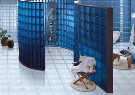 Cabină de duș din blocuri de sticlă toate ingenios este simplu
