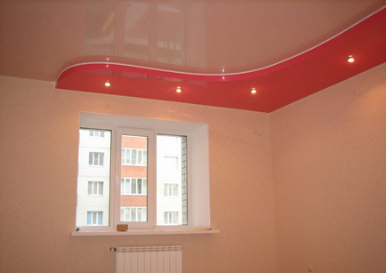 Două niveluri plafoane stretch fotografie, reparații și materiale de construcție pentru apartament și oferind