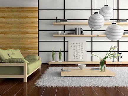 Camera de zi în stil japonez, design interior, foto, video, culoare, totul despre design și reparații la domiciliu