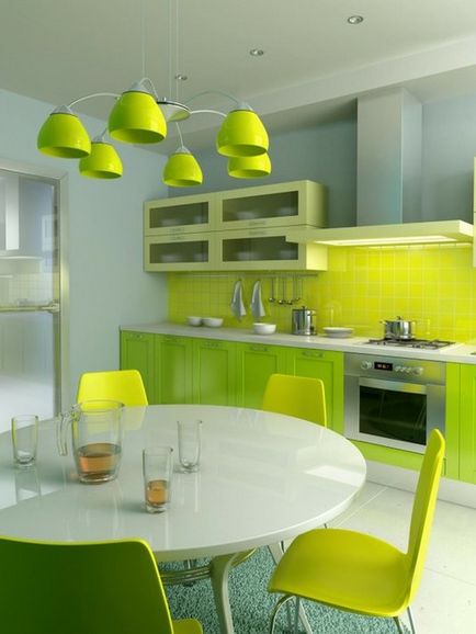 Idei de design luminos și colorat de bucătării
