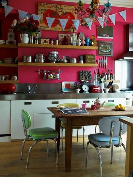 Idei de design luminos și colorat de bucătării