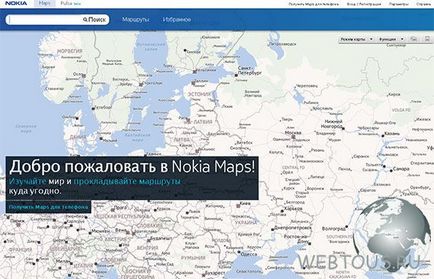 Interaktív világtérkép 3d Nokia Maps városok