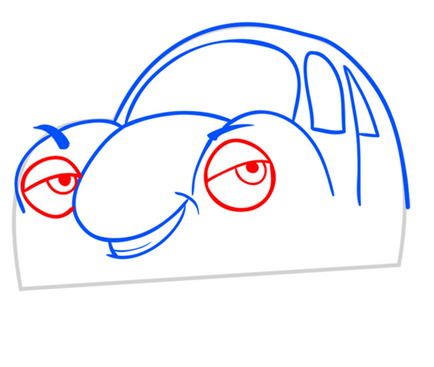 Як намалювати синій мультяшний автомобіль (малюємо з дітьми) - анімаційна лабораторія для всіх