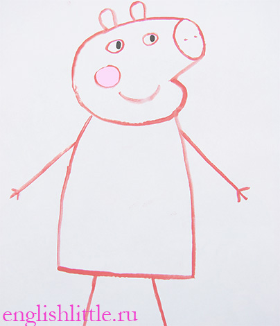 Cum de a desena un pigpu peppa (porc peppa) și copil georgeja Englishlish