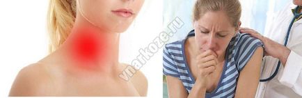 Tuse și dureri în gât după operație