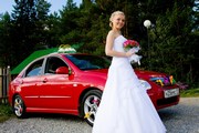 Red cortege, chirie de sedan roșu în Volgograd, mașină albă pentru nuntă