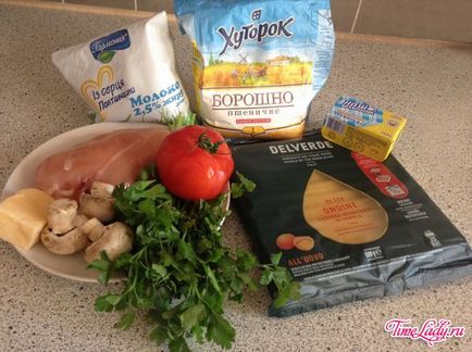 Лазанья з куркою і грибами під білим соусом покроковий рецепт з фото